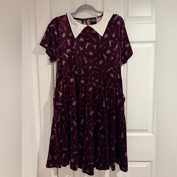 Disney Dresses & Skirts - Disney Burgundy Dress with White Collar